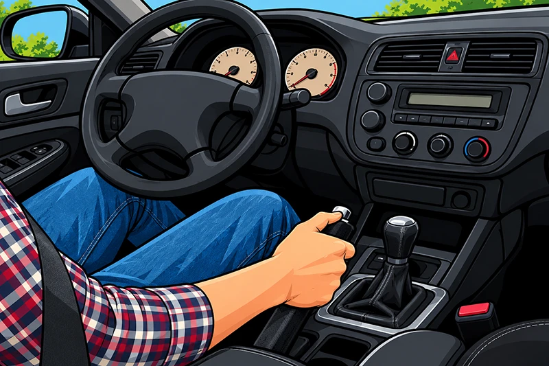 Car Interior and Handbrake Grip